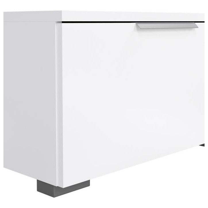 Meuble TV - MATCH - Blanc laqué brillant - 2 tiroirs, une niche - 172,7 x 39,9 x 33,1 cm Meuble TV - MATCH - Blanc laqué brillant - 2 tiroirs, une niche - 172,7 x 39,9 x 33,1 cm