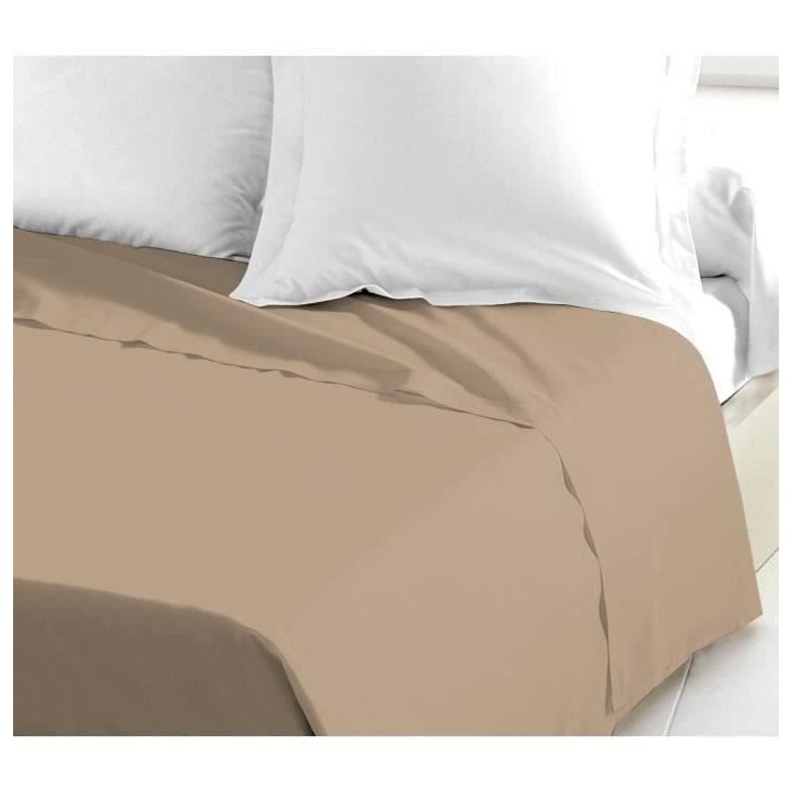 LOVELY HOME Drap Plat 100% coton 240x300 cm beige
