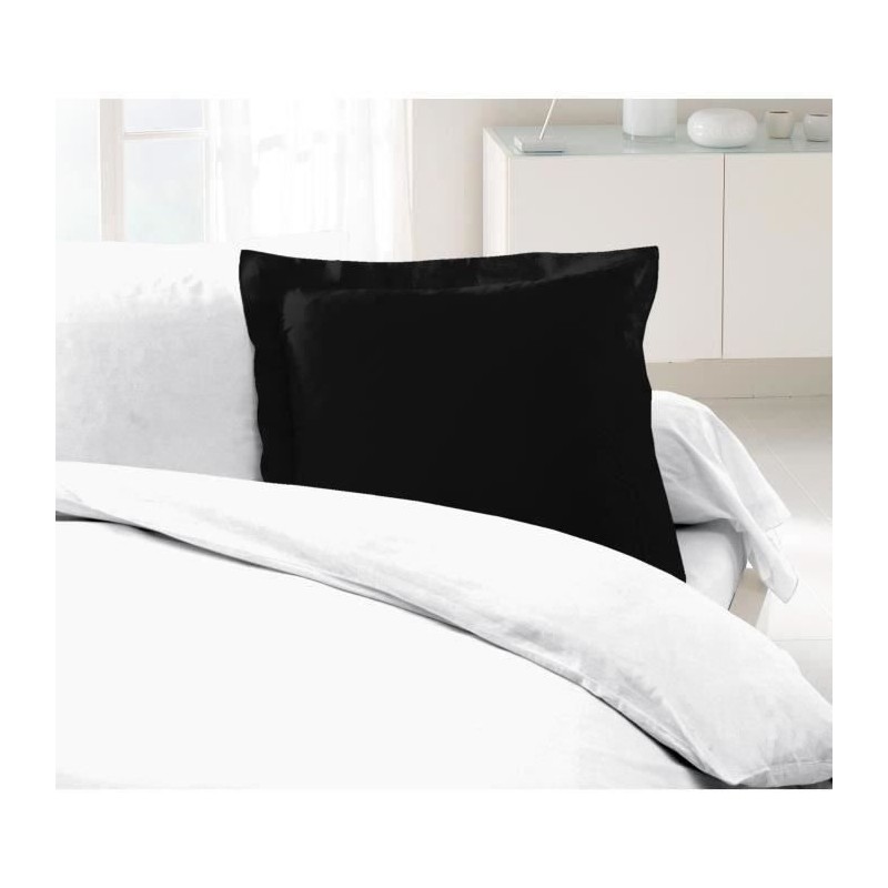 LOVELY HOME Lot de 2 Taies d'Oreillers 100% coton 63x63 cm - Noir LOVELY HOME Lot de 2 Taies d'Oreillers 100% coton 63x63 cm - Noir
