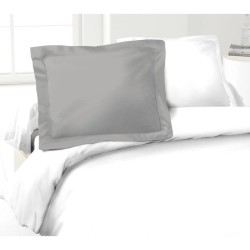 LOVELY HOME Lot de 2 Taies d'Oreillers 100% coton 50x70 cm - Gris clai