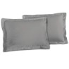 LOVELY HOME Lot de 2 Taies d'Oreillers 100% coton 50x70 cm - Gris clai