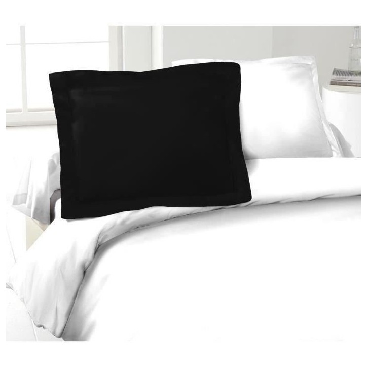 LOVELY HOME Lot de 2 Taies d'Oreillers 100% coton 50x70 cm - Noir LOVELY HOME Lot de 2 Taies d'Oreillers 100% coton 50x70 cm - Noir