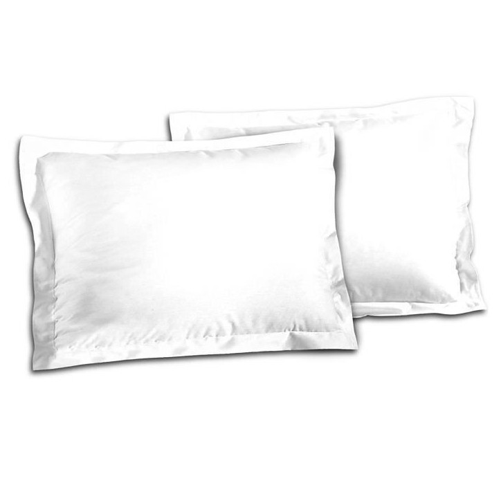 LOVELY HOME Lot de 2 Taies d'Oreillers 100% coton 50x70 cm - Blanc LOVELY HOME Lot de 2 Taies d'Oreillers 100% coton 50x70 cm - Blanc