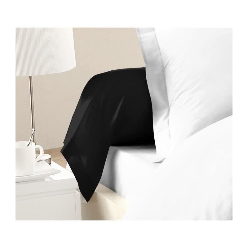 LOVELY HOME Lot de 2 Taies de Traversin 100% coton 85x185 cm noir LOVELY HOME Lot de 2 Taies de Traversin 100% coton 85x185 cm noir