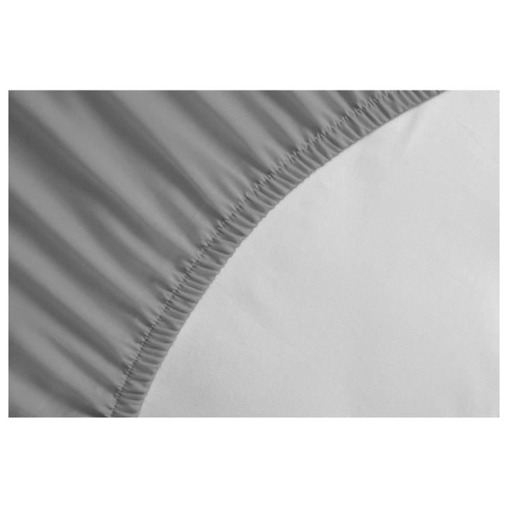 LOVELY HOME Drap Housse 100% Coton 140x190cm - Bonnet 35cm - Gris clair LOVELY HOME Drap Housse 100% Coton 140x190cm - Bonnet 35cm - Gris clair