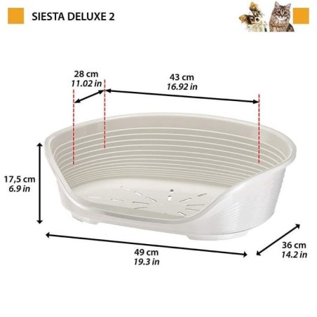 Panier-Corbeille SIESTA DELUXE Taille 8 - 82*59,5*25 cm -Blanc -FERPLAST