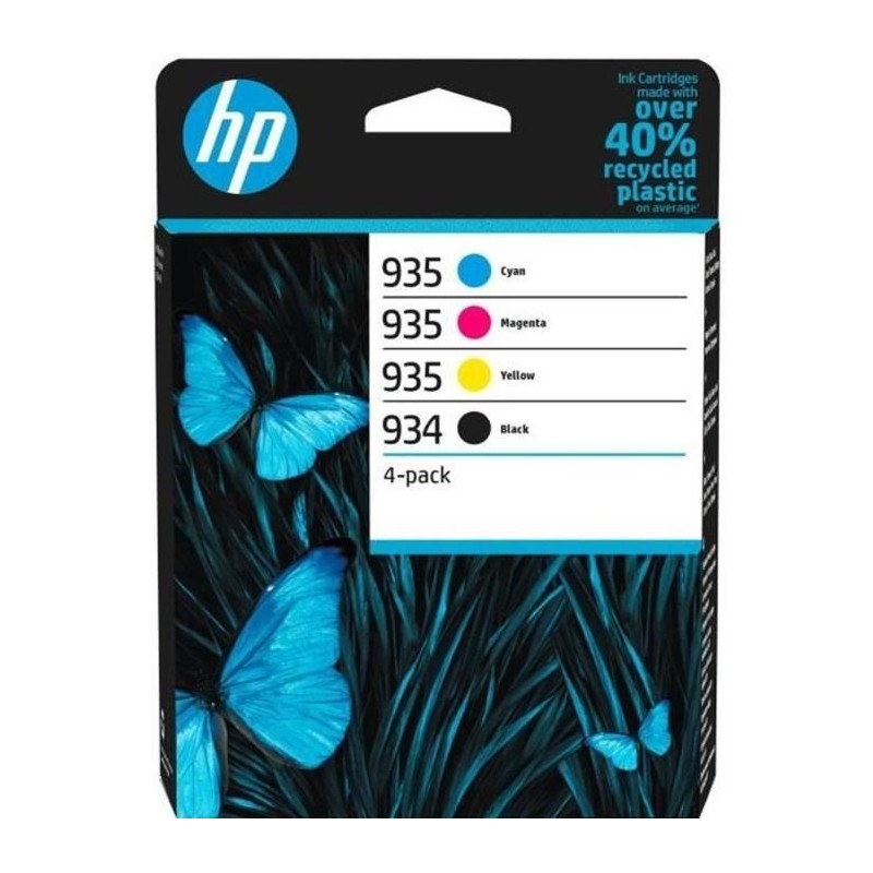 HP 934/935 Pack de 4 cartouches d'encre noire, cyan, jaune et magenta HP 934/935 Pack de 4 cartouches d'encre noire, cyan, jaune et magenta