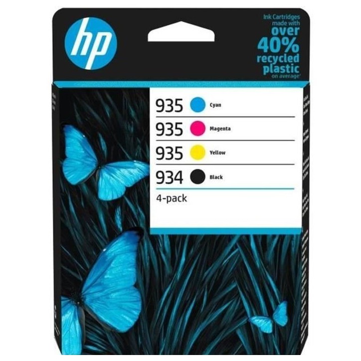 HP 934/935 Pack de 4 cartouches d'encre noire, cyan, jaune et magenta authentiques (6ZC72AE) pour HP OfficeJet Pro 6200 HP 934/935 Pack de 4 cartouches d'encre noire, cyan, jaune et magenta authentiques (6ZC72AE) pour HP OfficeJet Pro 6200