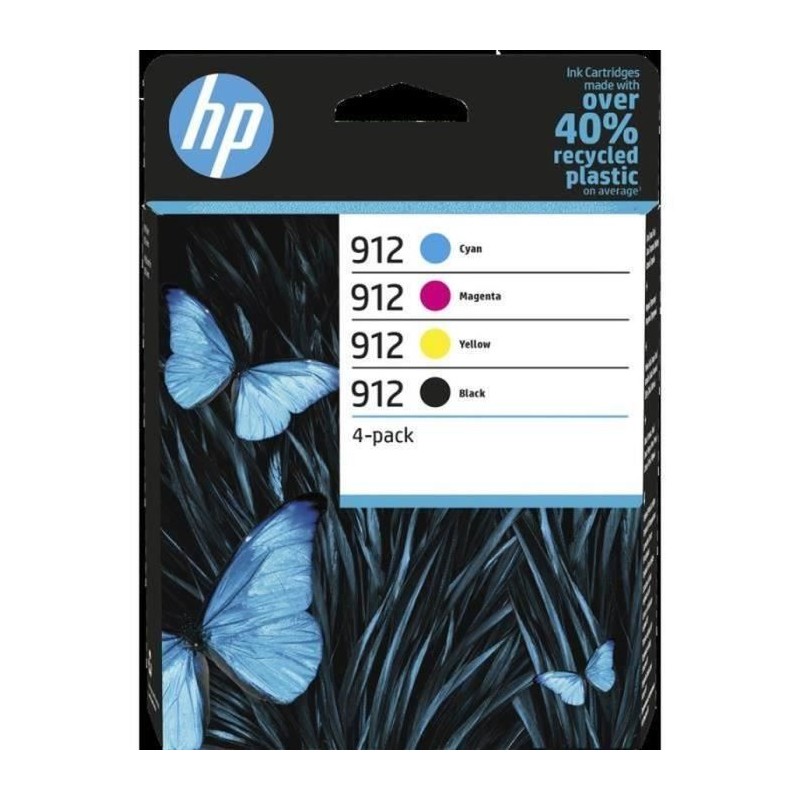 HP 912 Pack de 4 cartouches d'encre noire, cyan, jaune et magenta auth HP 912 Pack de 4 cartouches d'encre noire, cyan, jaune et magenta auth