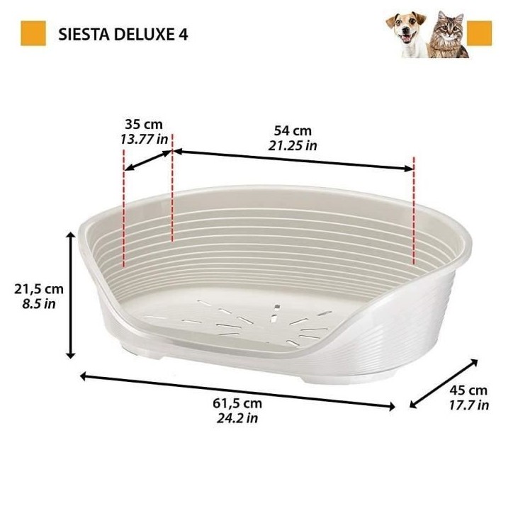Panier-Corbeille SIESTA DELUXE Taille 6 - 70,5*52*23 cm - Bordeaux -FERPLAST