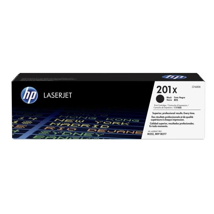 Cartouche de toner noir HP 201X grande capacité authentique pour HP Color LaserJet Pro M252/M274/M277 Cartouche de toner noir HP 201X grande capacité authentique pour HP Color LaserJet Pro M252/M274/M277