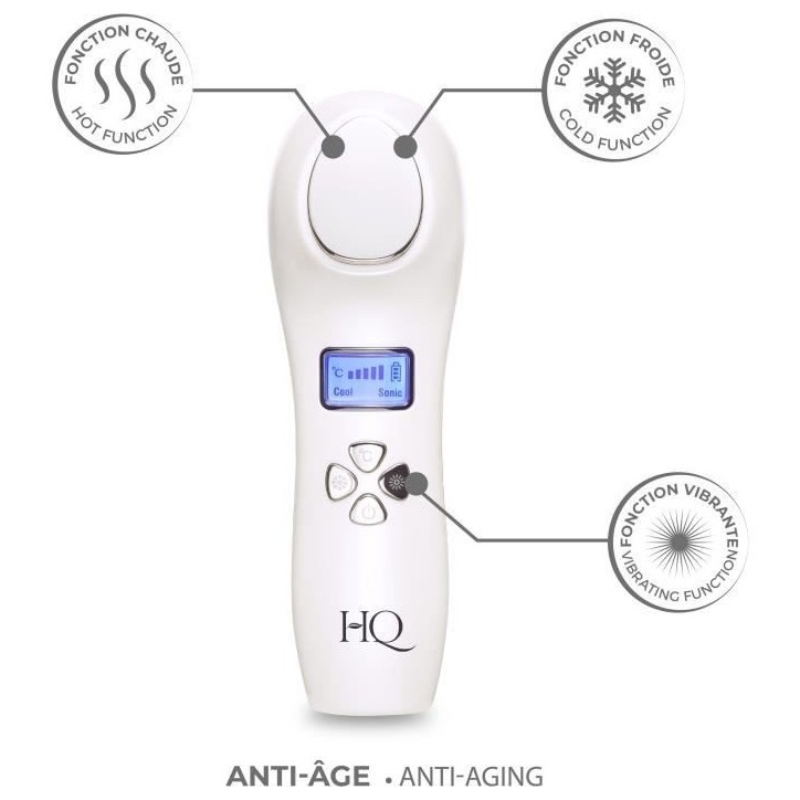 Rajeunisseur de visage anti-âge HQ - Sans fil - Batterie lithium 800 mAh - Blanc Rajeunisseur de visage anti-âge HQ - Sans fil - Batterie lithium 800 mAh - Blanc