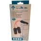 Double prise allume-cigare 12/24V - HTC EQUIPEMENT - Avec led 10A et Cable rouge 20cm