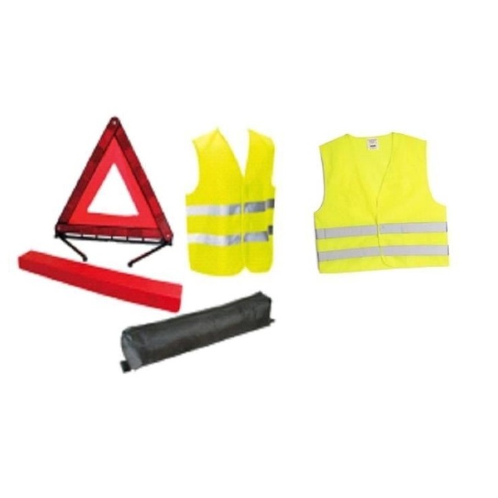 Pack sécurité - HTC EQUIPEMENT - 1 triangle de présignalisation + 2 gilets de sécurité adulte XL Pack sécurité - HTC EQUIPEMENT - 1 triangle de présignalisation + 2 gilets de sécurité adulte XL