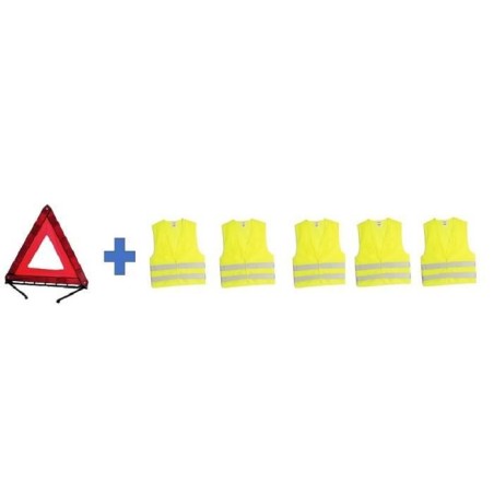 Pack sécurité - HTC EQUIPEMENT - 1 triangle de présignalisation + 2 gilets de sécurité adulte XL