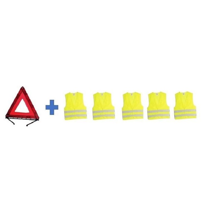 Pack sécurité - HTC EQUIPEMENT - 1 triangle de présignalisation + 2 gilets de sécurité adulte XL Pack sécurité - HTC EQUIPEMENT - 1 triangle de présignalisation + 2 gilets de sécurité adulte XL