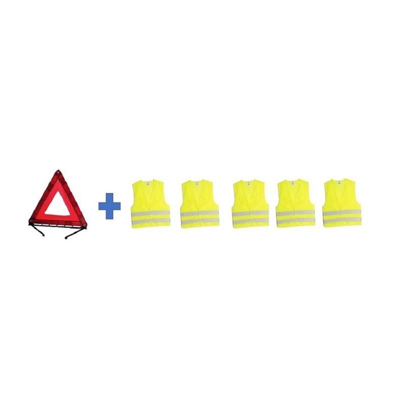 Pack sécurité - HTC EQUIPEMENT - 1 triangle + 5 gilets de sécurité Pack sécurité - HTC EQUIPEMENT - 1 triangle + 5 gilets de sécurité