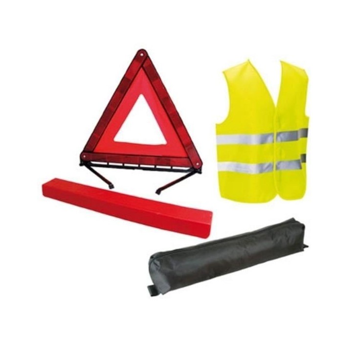 Pack sécurité - HTC EQUIPEMENT - Jeunes conducteurs - 1 gilet de sécurité + 1 triangle, 1 transmetteur fm, 1 disque électro