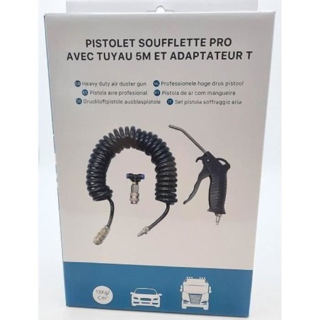 Pistolet soufflette - HTC EQUIPEMENT - Air professionnel - Tuyau 5 M - 13 KG/ cm2