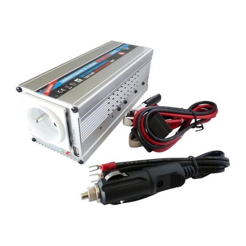 HTC Convertisseur 12 / 24 V Automatique 220 / 240 V 350 W USB 0,5 A HTC Convertisseur 12 / 24 V Automatique 220 / 240 V 350 W USB 0,5 A