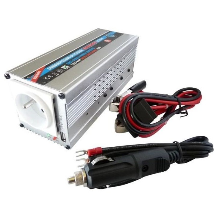 HTC Convertisseur 12 / 24 V Automatique 220 / 240 V 350 W USB 0,5 A HTC Convertisseur 12 / 24 V Automatique 220 / 240 V 350 W USB 0,5 A
