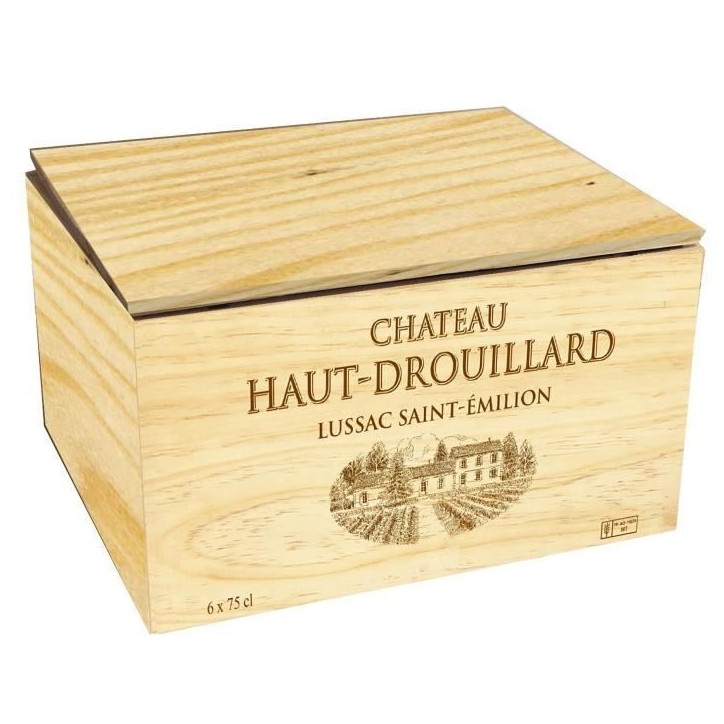 Château Haut-Drouillard 2016 Lussac Saint-Emilion - Vin rouge de Bordeaux + Caisse bois