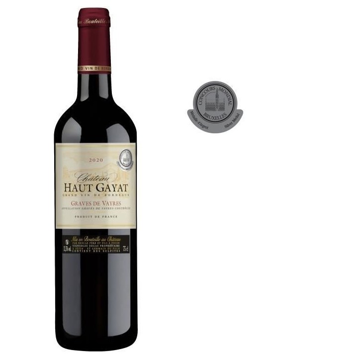 Château Haut Gayat 2019 Graves de Vayres - Vin rouge de Bordeaux