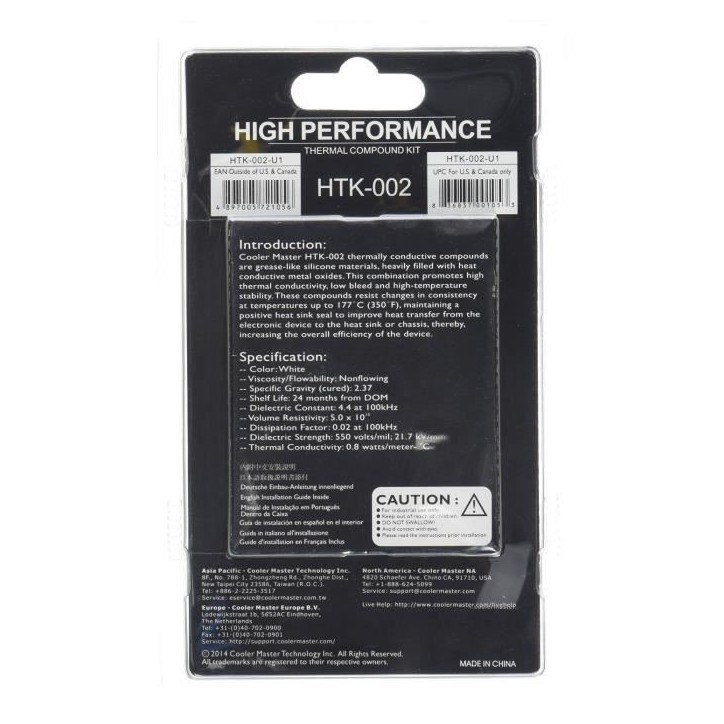 COOLER MASTER Pâte thermique HTK 002 COOLER MASTER Pâte thermique HTK 002