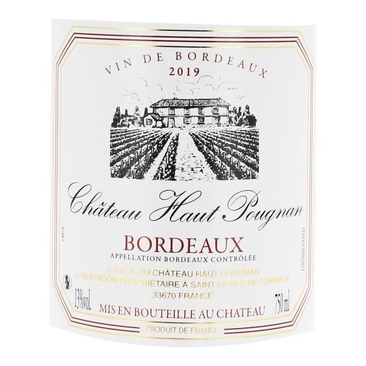 Château Haut Pougnan 2019 Cuvée Prestige Bordeaux - Vin rouge de Bordeaux