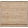 Commode OREGON 3 Tiroirs - Décor chene - L 72 x P 30 x H 68 cm