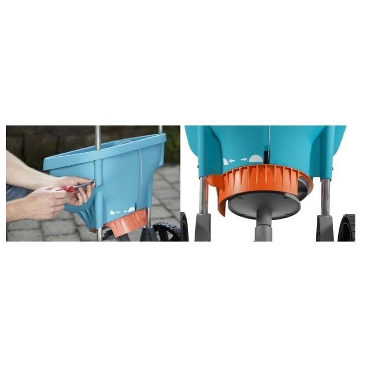 GARDENA Epandeur a engrais XL sur roues – Capacité 18L – Surface 800m² max – Largeur d'épandage 6m – Protection corro GARDENA Epandeur a engrais XL sur roues – Capacité 18L – Surface 800m² max – Largeur d'épandage 6m – Protection corro