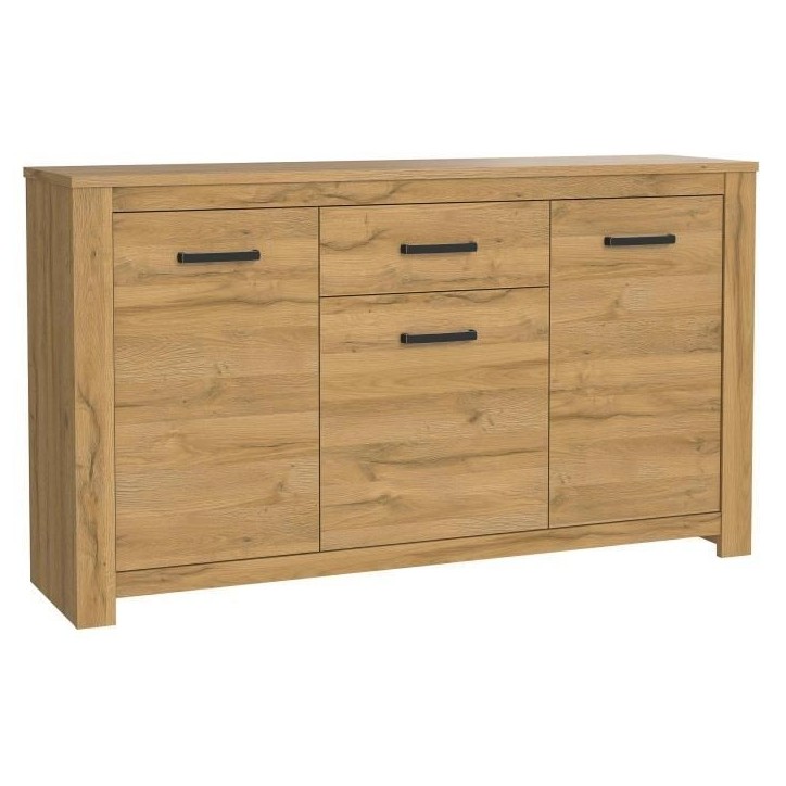 Buffet bas - Décor chene vieilli - Classique - HAVANNA - L 161 cm Buffet bas - Décor chene vieilli - Classique - HAVANNA - L 161 cm