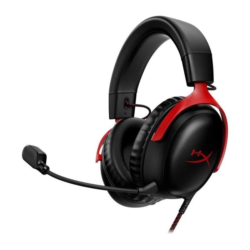 Casque Gamer Filaire - HyperX Cloud III - pour PC & console - Noir/Rou Casque Gamer Filaire - HyperX Cloud III - pour PC & console - Noir/Rou