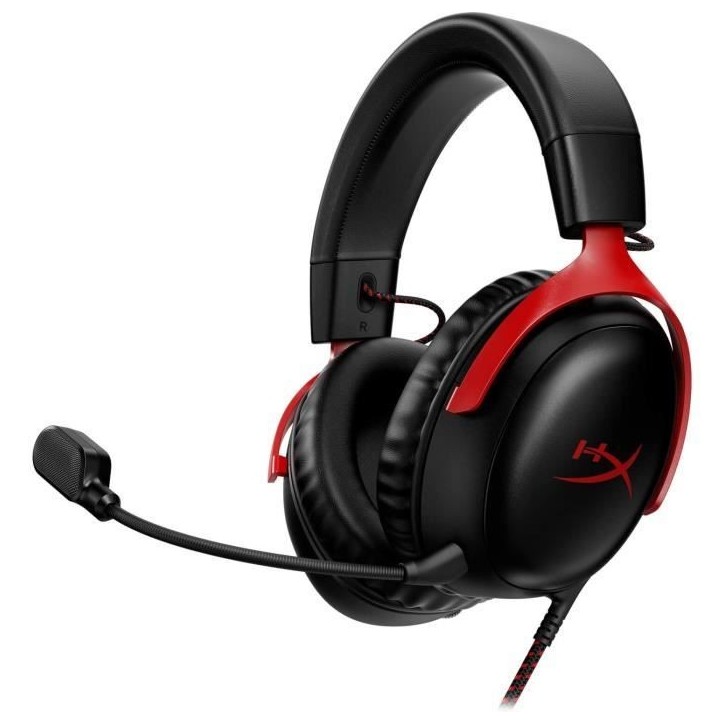 Casque Gamer Filaire - HyperX Cloud III - pour PC & console - Noir/Rouge Casque Gamer Filaire - HyperX Cloud III - pour PC & console - Noir/Rouge