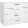 Commode NASH 4 tiroirs - Décor Blanc - L 80 x P 40 x H 68,5 cm