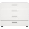 Commode NASH 4 tiroirs - Décor Blanc - L 80 x P 40 x H 68,5 cm