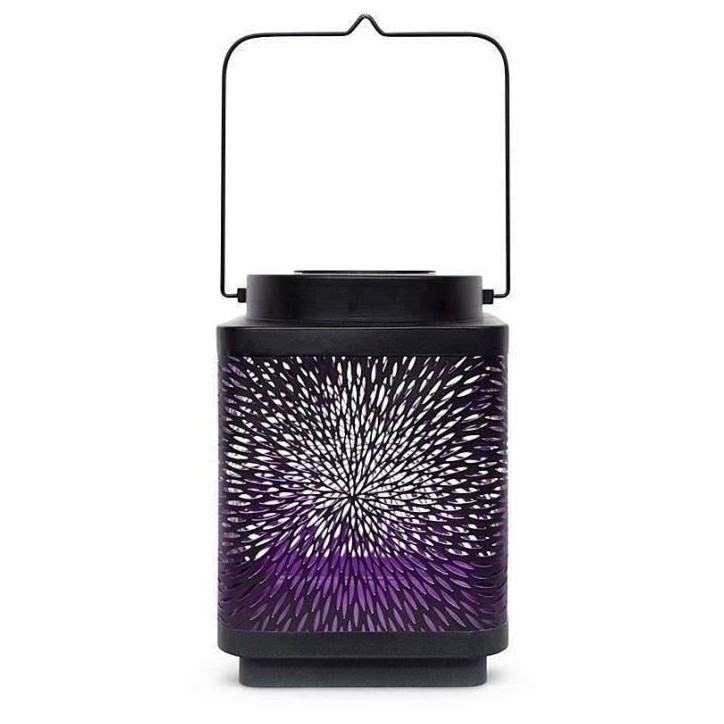 Lanterne solaire - GARDEN ID Attract - Mauve 11 x 11 h15 cm - 6 a 8h autonomie - Mobile - Bouton on/off. Lanterne solaire - GARDEN ID Attract - Mauve 11 x 11 h15 cm - 6 a 8h autonomie - Mobile - Bouton on/off.