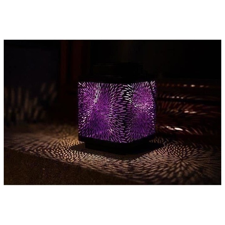Lanterne solaire - GARDEN ID Attract - Mauve 11 x 11 h15 cm - 6 a 8h autonomie - Mobile - Bouton on/off. Lanterne solaire - GARDEN ID Attract - Mauve 11 x 11 h15 cm - 6 a 8h autonomie - Mobile - Bouton on/off.