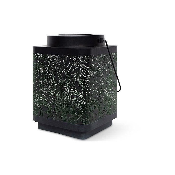 Lanterne solaire - GARDEN ID Attract - Vert 11 x 11 h15 cm - 6 a 8h autonomie - Mobile - Bouton on/off. Lanterne solaire - GARDEN ID Attract - Vert 11 x 11 h15 cm - 6 a 8h autonomie - Mobile - Bouton on/off.