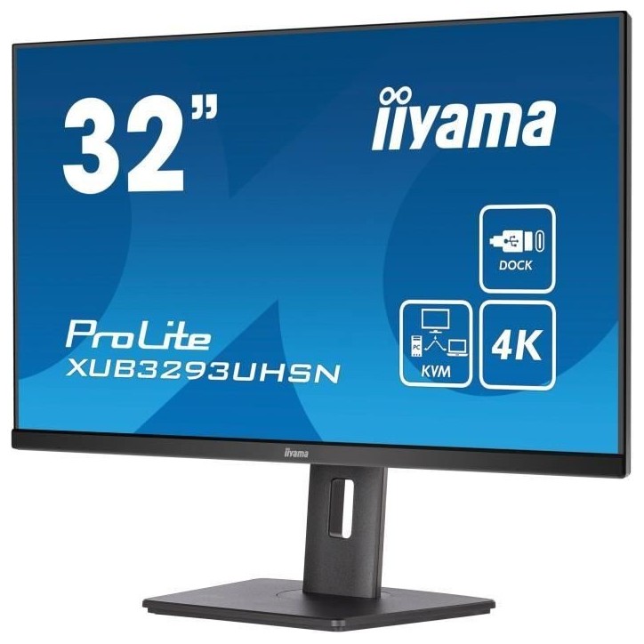 Ecran PC - IIYAMA - 32'' - UHD - 60Hz - Dalle IPS - 4ms - Ajustable en hauteur - XUB3293UHSN-B5 Ecran PC - IIYAMA - 32'' - UHD - 60Hz - Dalle IPS - 4ms - Ajustable en hauteur - XUB3293UHSN-B5