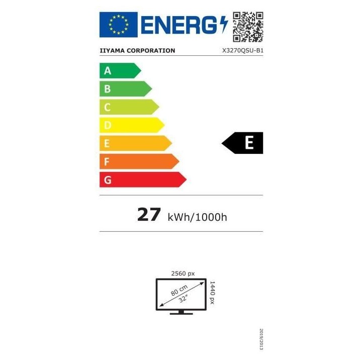 Ecran PC - IIYAMA - 32 - QHD - 100Hz - Dalle IPS - 3ms - X3270QSU-B1 Ecran PC - IIYAMA - 32 - QHD - 100Hz - Dalle IPS - 3ms - X3270QSU-B1