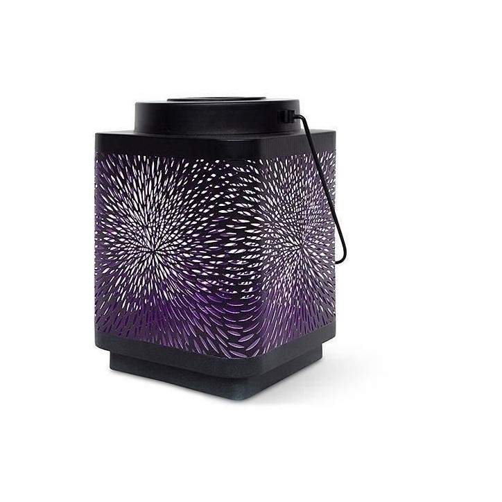 Lanterne solaire - GARDEN ID Attract - Mauve 16 x 16 h23 cm - 6 a 8h autonomie - Mobile - Bouton on/off. Lanterne solaire - GARDEN ID Attract - Mauve 16 x 16 h23 cm - 6 a 8h autonomie - Mobile - Bouton on/off.