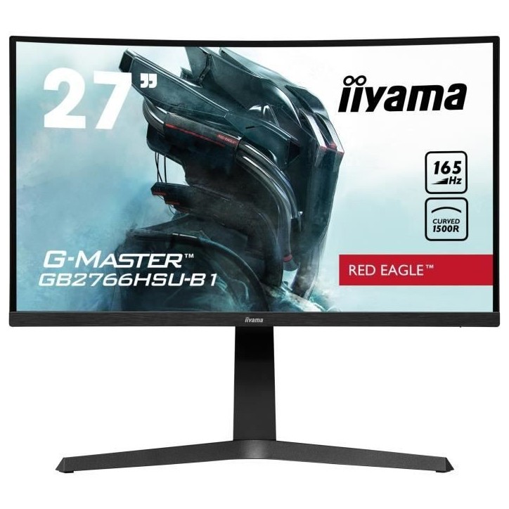 Ecran PC Gamer Incurvé - IIYAMA - 27 - FHD - 165Hz - Dalle VA - 1ms - Ajustable en hauteur - GB2766HSU-B1 Ecran PC Gamer Incurvé - IIYAMA - 27 - FHD - 165Hz - Dalle VA - 1ms - Ajustable en hauteur - GB2766HSU-B1