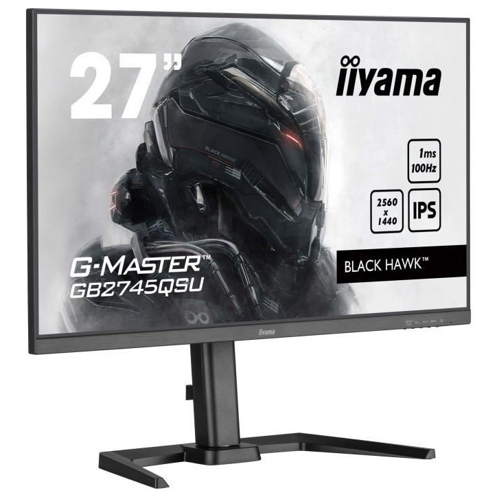 Ecran PC Gamer - IIYAMA - 27 - QHD - 100Hz - Dalle IPS - 1ms - Ajustable en hauteur - GB2745QSU-B2 Ecran PC Gamer - IIYAMA - 27 - QHD - 100Hz - Dalle IPS - 1ms - Ajustable en hauteur - GB2745QSU-B2
