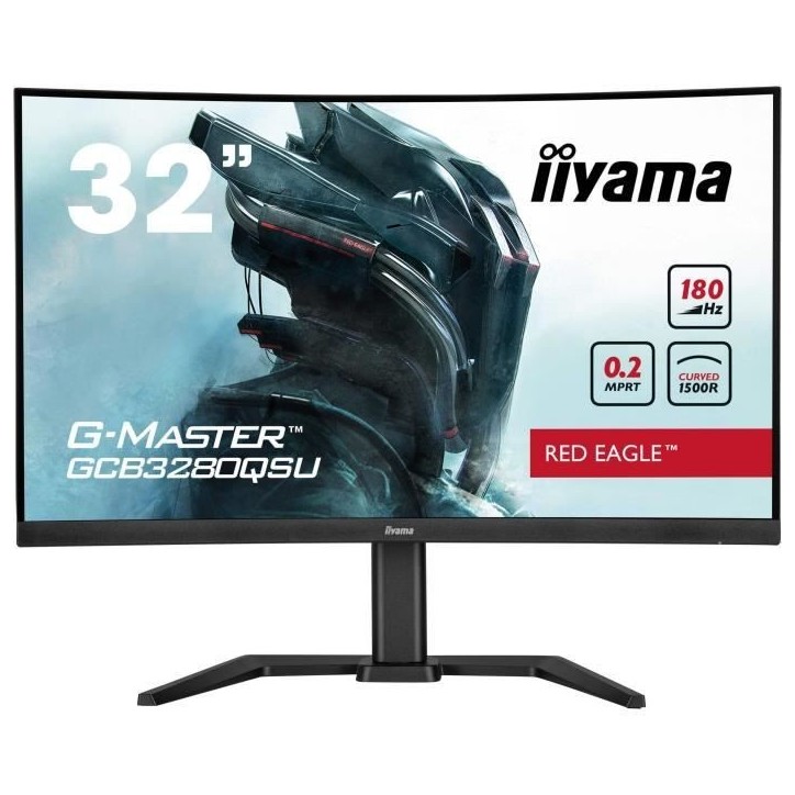 Ecran PC Gamer Incurvé - IIYAMA - 32 - QHD - 180Hz - Dalle VA - 0,2ms - Ajustable en hauteur - GCB3280QSU-B2 Ecran PC Gamer Incurvé - IIYAMA - 32 - QHD - 180Hz - Dalle VA - 0,2ms - Ajustable en hauteur - GCB3280QSU-B2