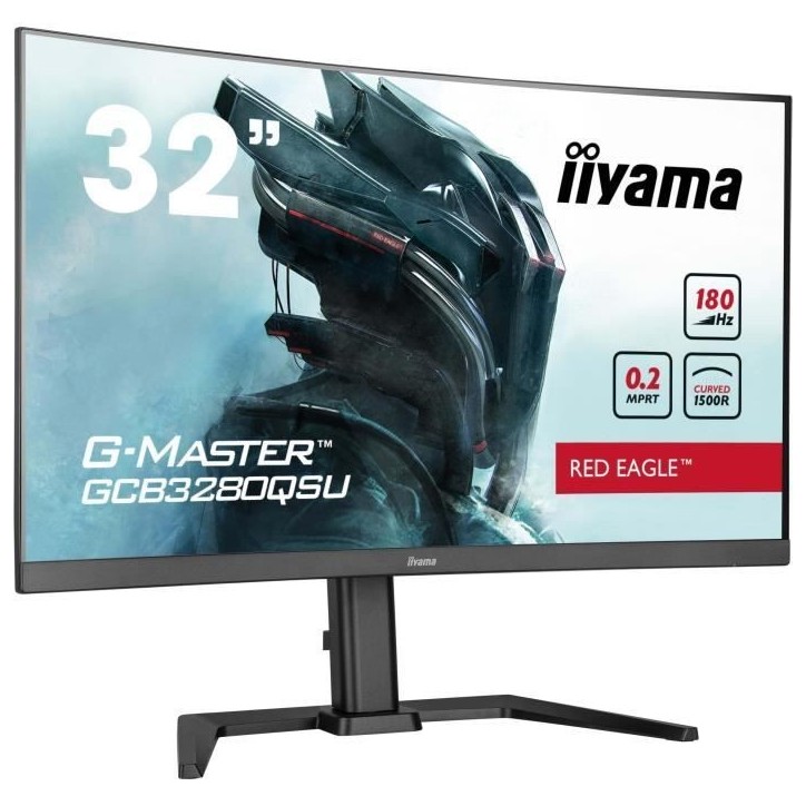 Ecran PC Gamer Incurvé - IIYAMA - 32 - QHD - 180Hz - Dalle VA - 0,2ms - Ajustable en hauteur - GCB3280QSU-B2 Ecran PC Gamer Incurvé - IIYAMA - 32 - QHD - 180Hz - Dalle VA - 0,2ms - Ajustable en hauteur - GCB3280QSU-B2