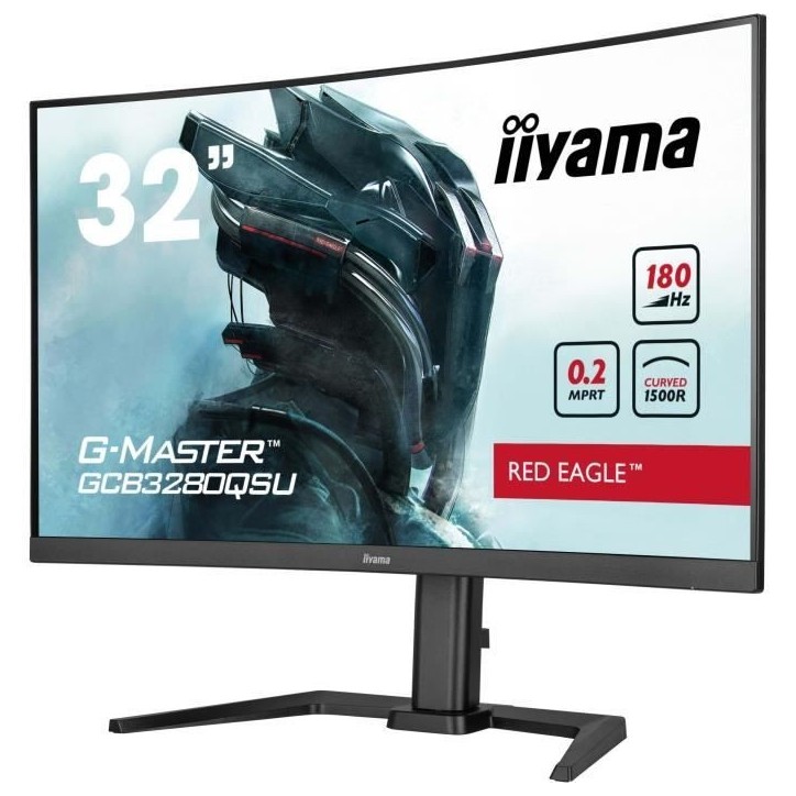 Ecran PC Gamer Incurvé - IIYAMA - 32 - QHD - 180Hz - Dalle VA - 0,2ms - Ajustable en hauteur - GCB3280QSU-B2 Ecran PC Gamer Incurvé - IIYAMA - 32 - QHD - 180Hz - Dalle VA - 0,2ms - Ajustable en hauteur - GCB3280QSU-B2