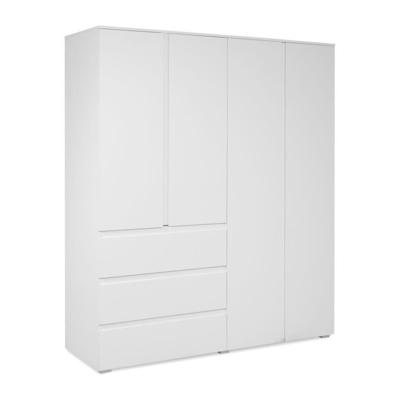 Armoire - Image 60C - Décor blanc - 4 portes, 2 tiroirs - 160 x 55 x Armoire - Image 60C - Décor blanc - 4 portes, 2 tiroirs - 160 x 55 x