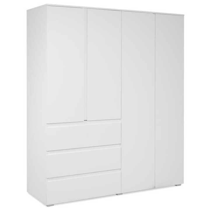 Armoire - Image 60C - Décor blanc - 4 portes, 2 tiroirs - 160 x 55 x 191 cm Armoire - Image 60C - Décor blanc - 4 portes, 2 tiroirs - 160 x 55 x 191 cm