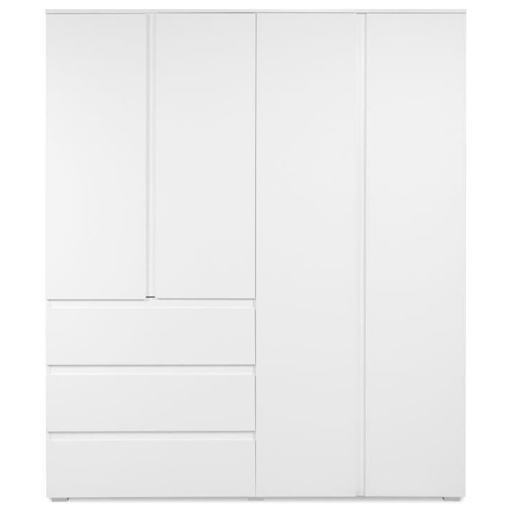 Armoire - Image 60C - Décor blanc - 4 portes, 2 tiroirs - 160 x 55 x 191 cm Armoire - Image 60C - Décor blanc - 4 portes, 2 tiroirs - 160 x 55 x 191 cm